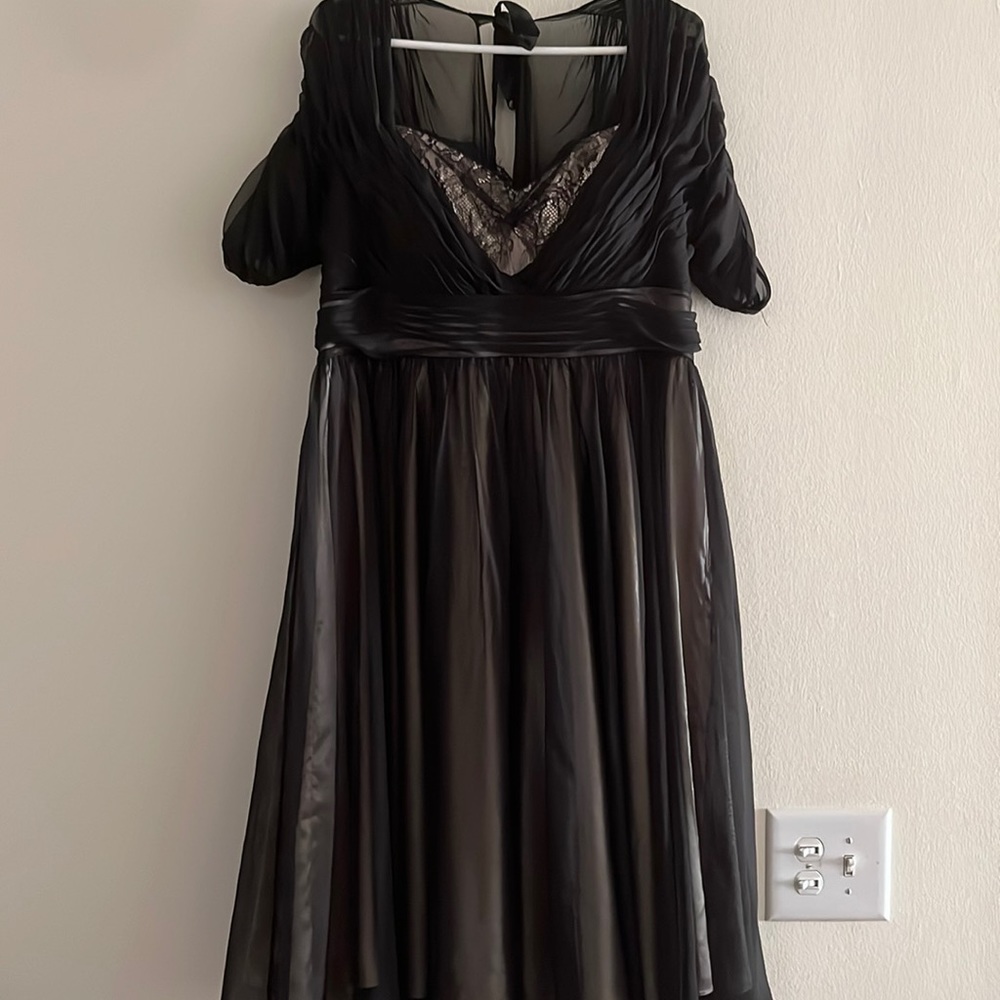 Black and gold evening dress